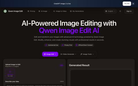 Qwen Image Edit Online | AI-Powered Image Editing Tool — screenshot