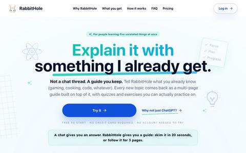 RabbitHole - learn anything through what you already know — screenshot