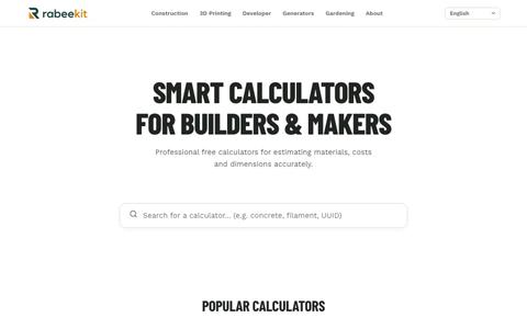 Rabeekit — Smart Calculators for Builders & Makers — screenshot
