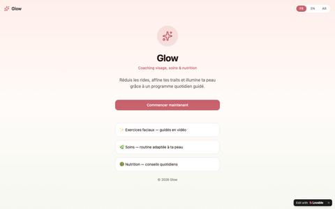 Glow — Coaching visage, soins & nutrition — screenshot