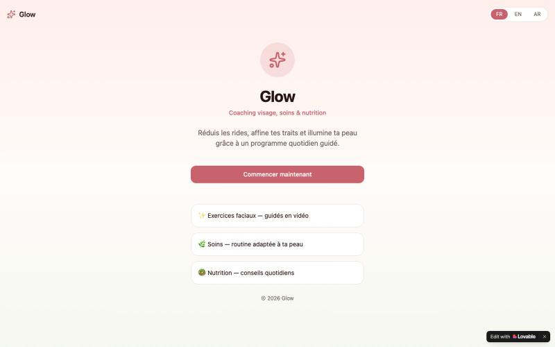 Glow — Coaching visage, soins & nutrition — screenshot