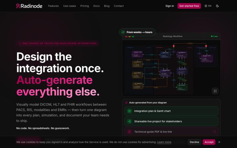 Radinode — The Operating System for Healthcare Integration Consultants — screenshot