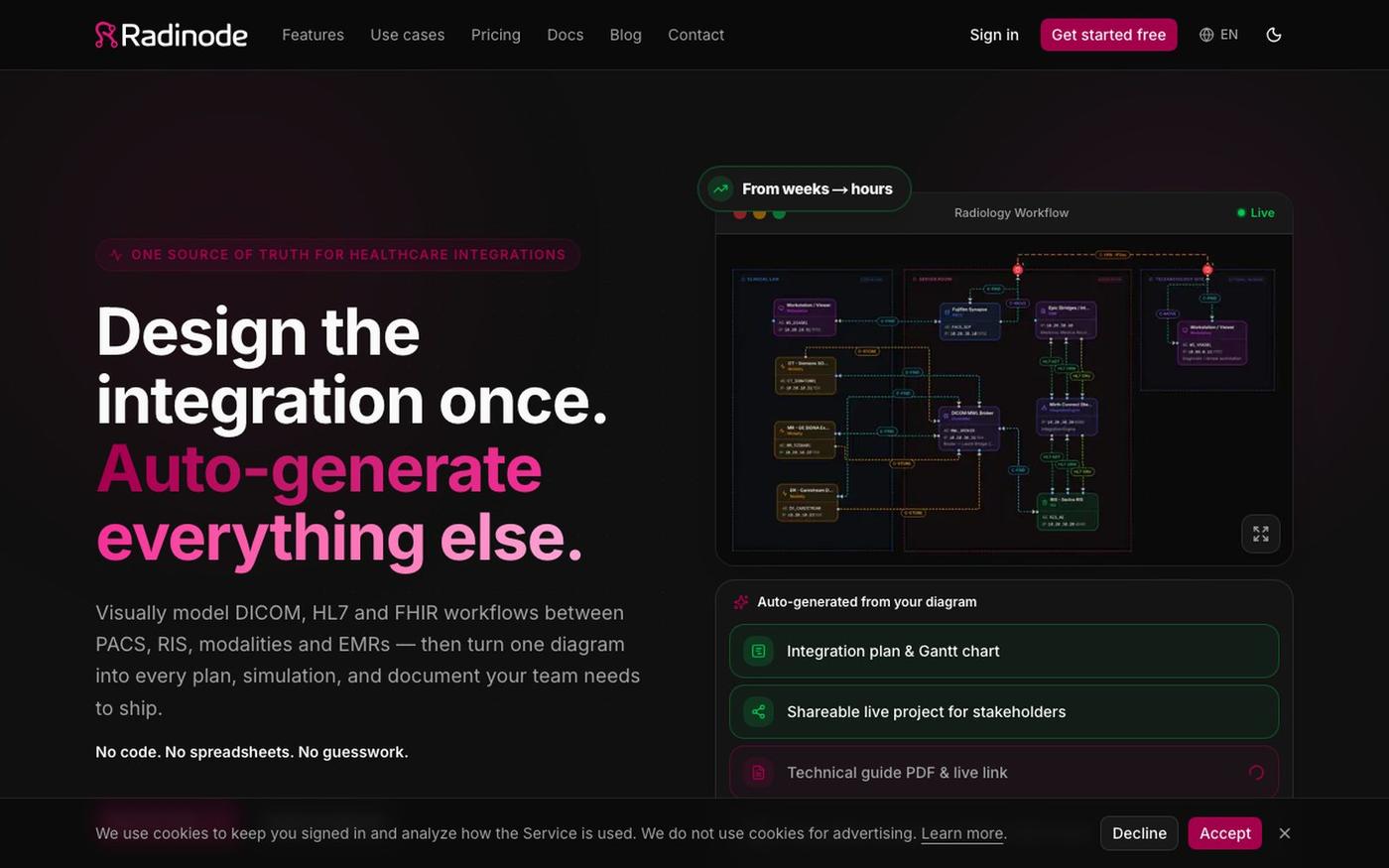 Radinode — The Operating System for Healthcare Integration Consultants — screenshot