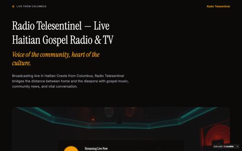 Radio Telesentinel | Live Haitian Gospel Radio & TV Columbus — screenshot