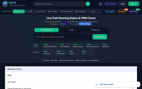 Rail 24 — Live Train Running Status Today, Check PNR Online & Live Map India — screenshot