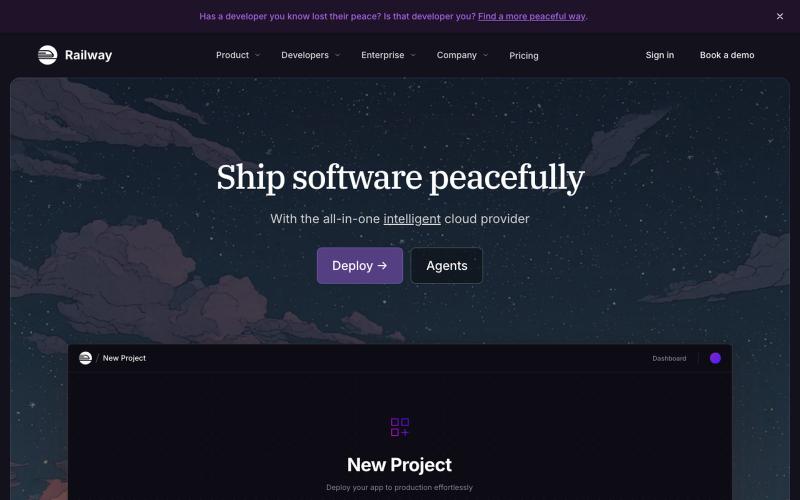 Railway | The all-in-one intelligent cloud provider — screenshot