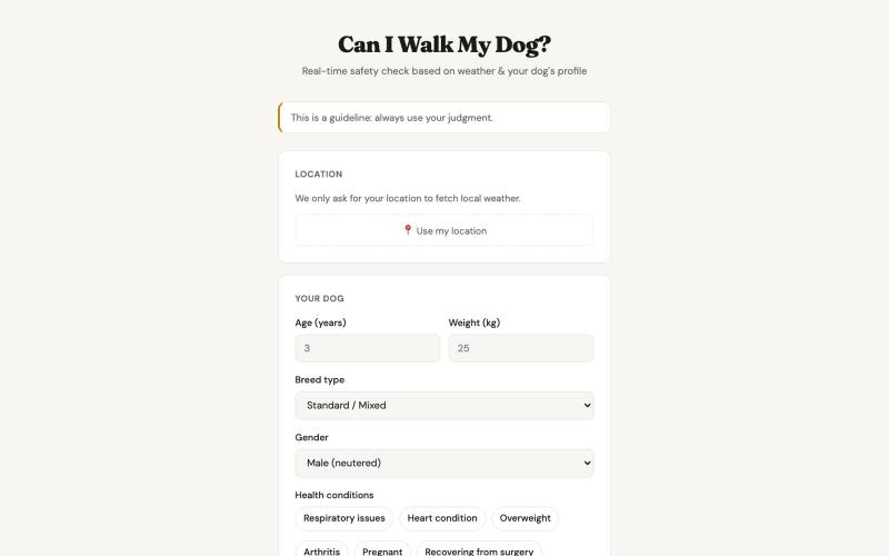 Can I Walk My Dog? — screenshot