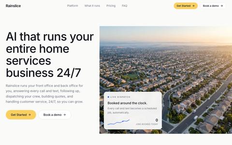 Rainslice | AI that runs your entire home services business — screenshot