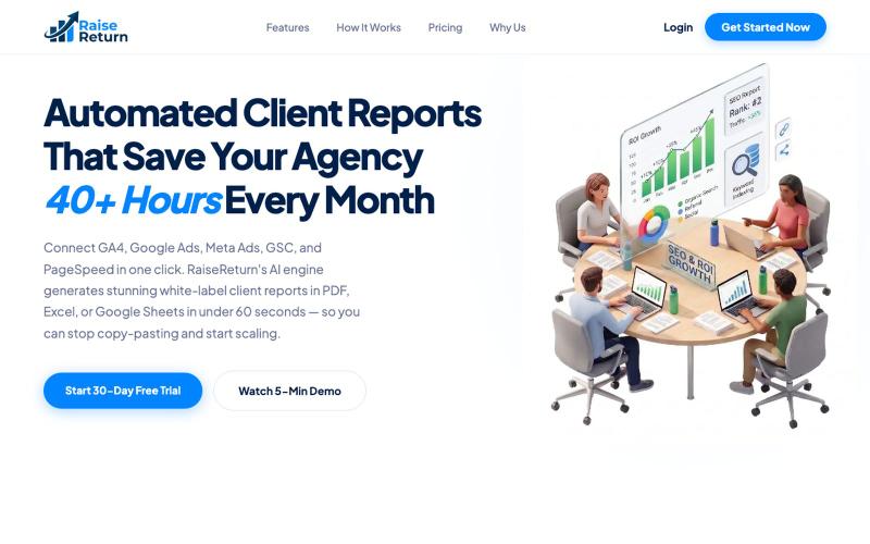 Automated Client Reporting Software - RaiseReturn — screenshot