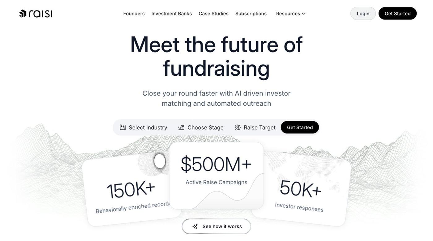 Raisi: Meet the future of fundraising — screenshot