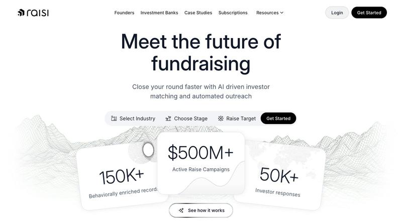 Raisi: Meet the future of fundraising — screenshot
