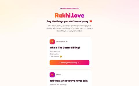 Rakhi.love — Say the things you don't usually say ❤️ — screenshot