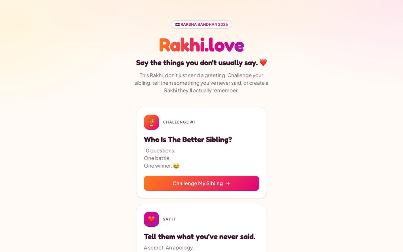 Rakhi.love — Say the things you don't usually say ❤️ — screenshot