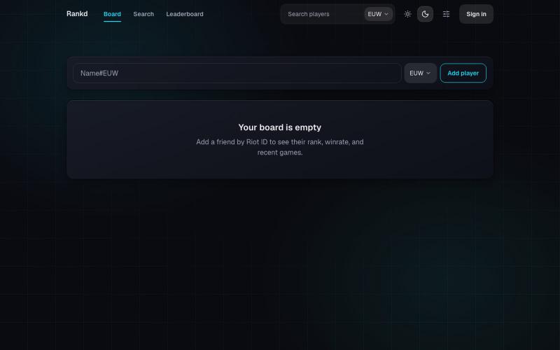 LoL RankBoard — screenshot