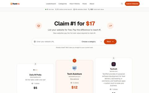 RankHu — Pay More. Rank Higher. — screenshot
