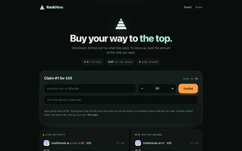 RankNow — buy your way to the top — screenshot