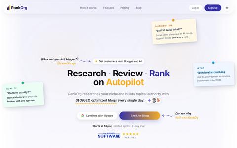 RankOrg | Rank your site on autopilot. — screenshot