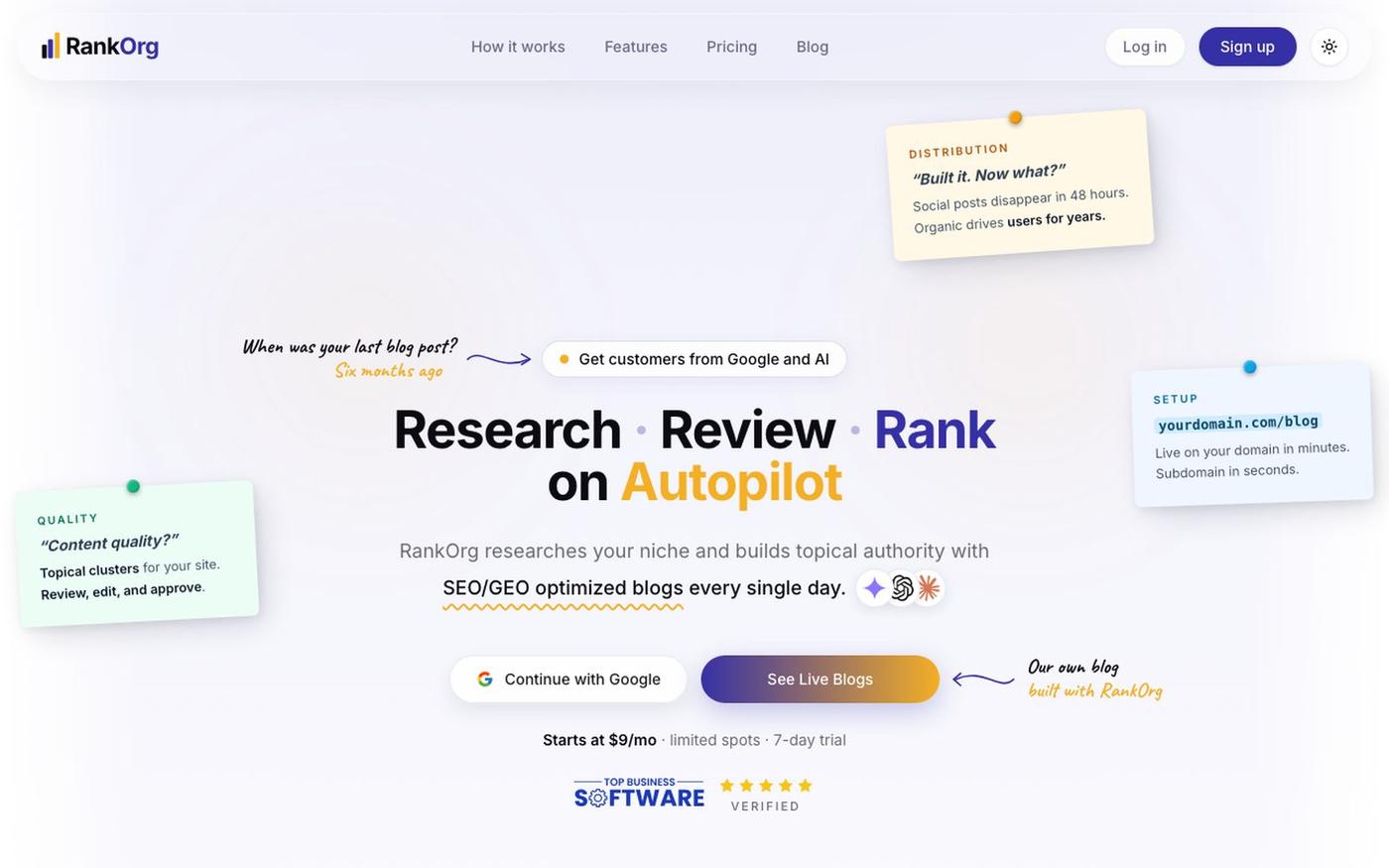 RankOrg | Rank your site on autopilot. — screenshot