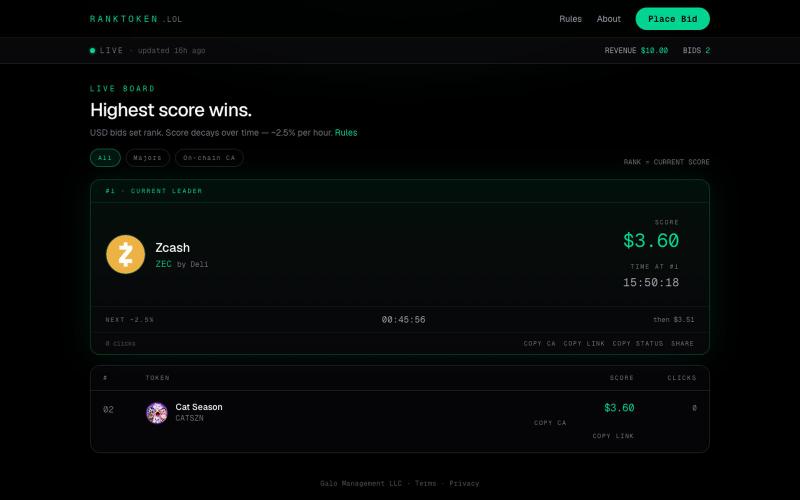 RankToken — screenshot
