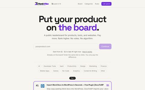 RankVibe — Pay More. Rank Higher. — screenshot
