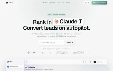 RankWay — Rank on Google & ChatGPT Automatically & Get More Customers — screenshot