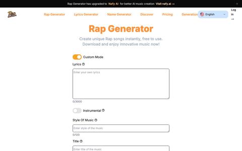 AI Rap Generator|Create Unique Rap Songs with Our Rap Maker — screenshot
