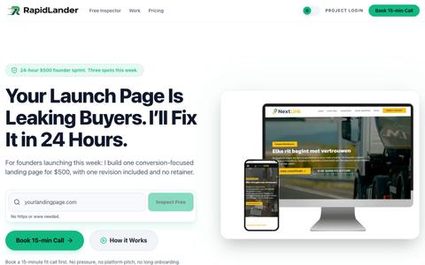 RapidLander | Conversion-Focused Landing Page in 24 Hours — screenshot