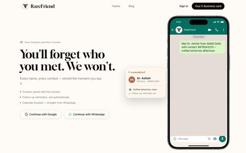 RareFriend – Never forget the people who matter — screenshot