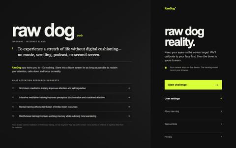 raw dog — hold reality — screenshot