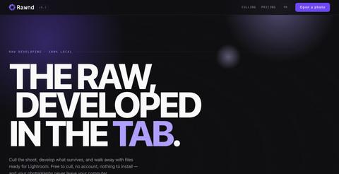 Rawnd — Open, cull and develop RAW photos in your browser — screenshot