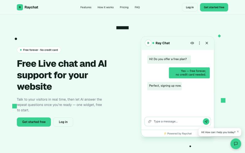 Raychat — Free Live chat and AI support for your website · Raychat — screenshot