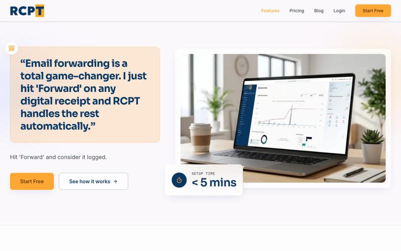 RCPT - Expense, income and invoices management — screenshot