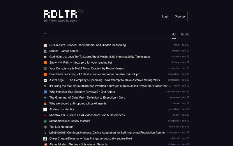 Read Later · RDLTR — screenshot