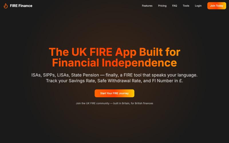 FIRE Finance — UK Financial Independence & FIRE Tools — screenshot