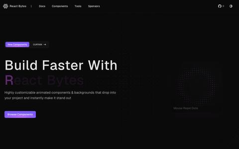 React Bytes - Free Animated React Components — screenshot