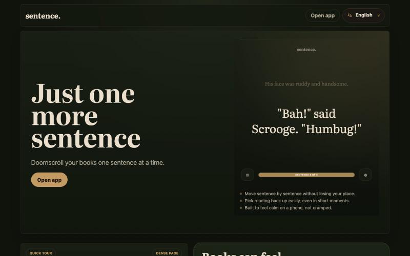 sentence. | A calmer way to read real books — screenshot