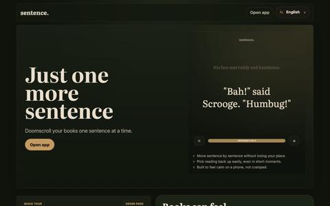 sentence. | A calmer way to read real books — screenshot