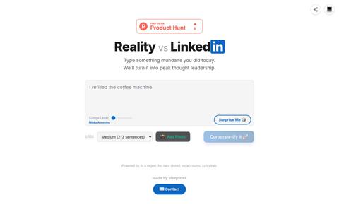 Reality vs LinkedIn — Corporate-ify Your Day — screenshot