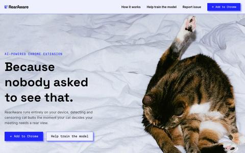 RearAware: cat butt censorship for video calls — screenshot