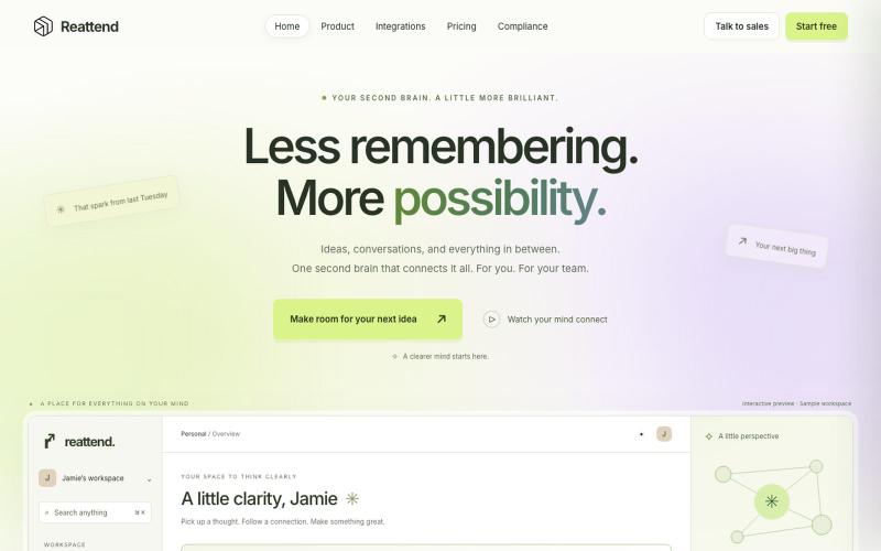 Reattend - A little less remembering. A lot more possibility. — screenshot
