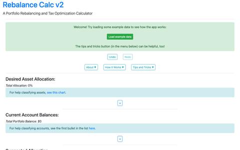 Rebalance Calc v2 — screenshot