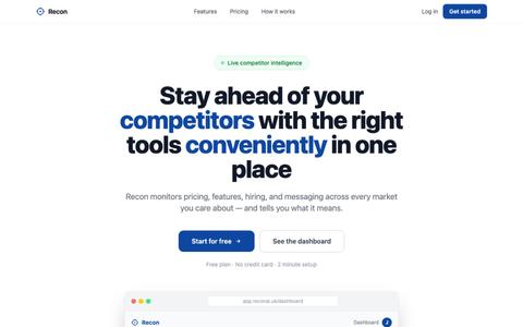 Recon — Competitor Intelligence Platform — screenshot