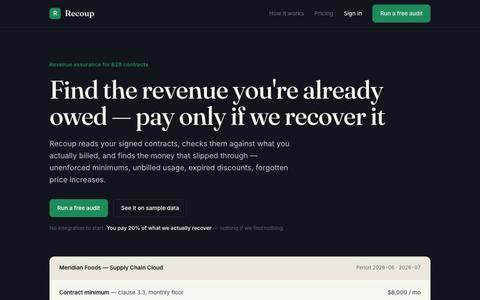 Recoup — the revenue you're already owed — screenshot