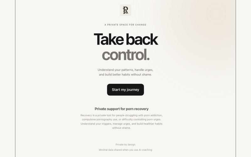 Recovery — Take Back Control — screenshot
