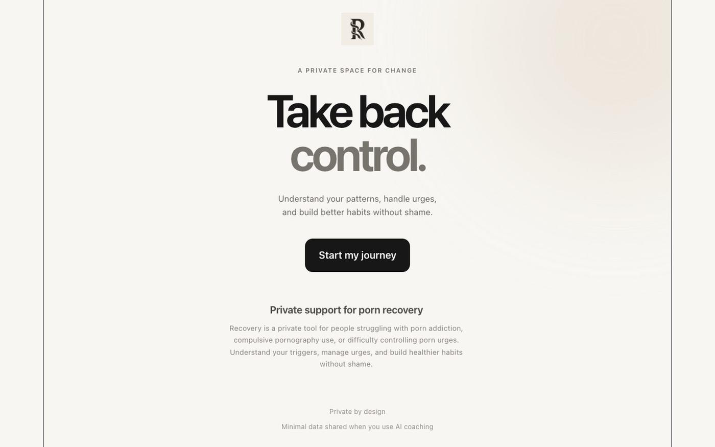 Recovery — Take Back Control — screenshot