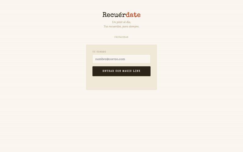 Recuérdate — screenshot