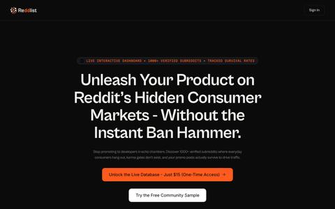 Reddlist - Reach Millions on Reddit Without Automod Bans (Verified Database) — screenshot
