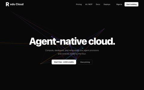 Agent-native cloud | redu.cloud — screenshot