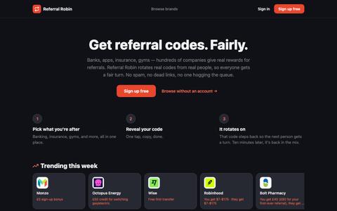 Referral Robin – Get Referral Codes, Fairly — screenshot