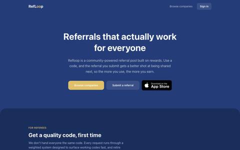 Refloop | Referrals, reimagined. — screenshot